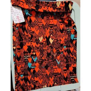 LuLaRoe Women's S Cassie Skirt Orange Geometric Print New w/Tags